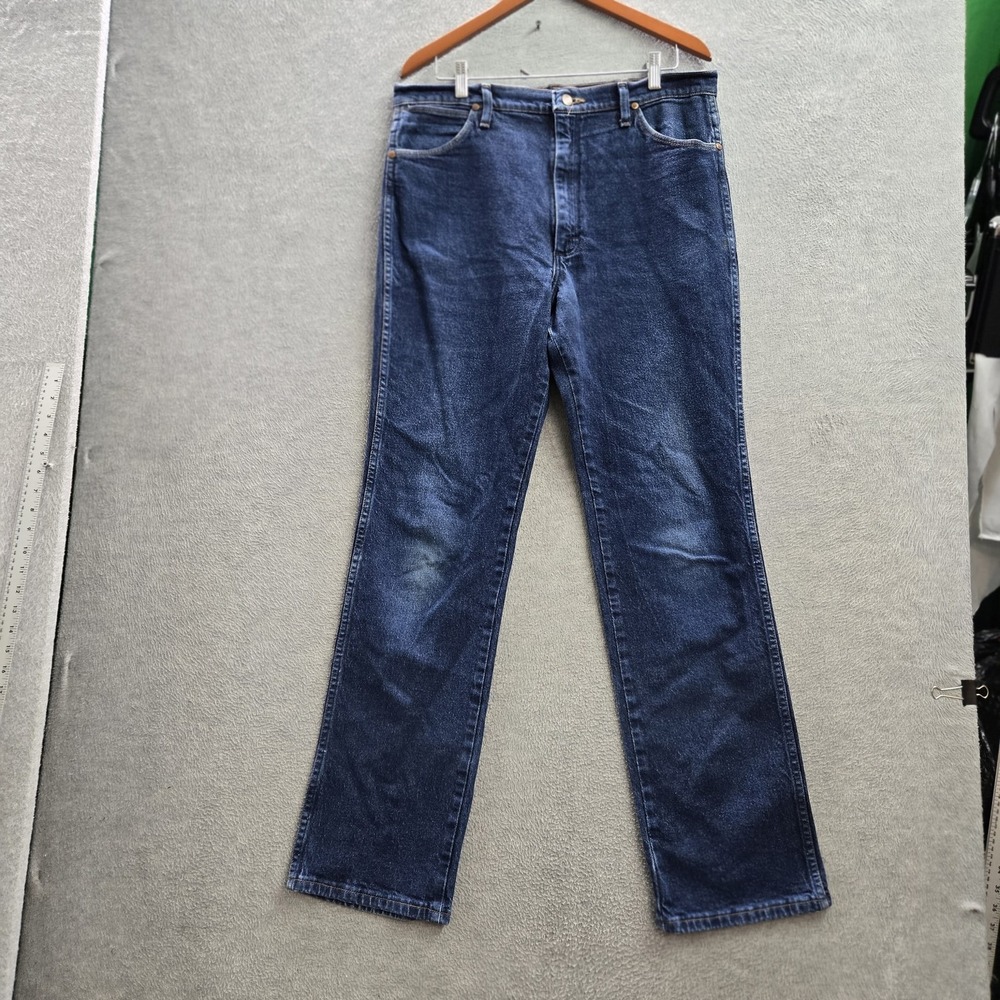 Wrangler Men Jeans 36X34 Blue Denim 0935WTR Slim Fit Cowboy Cut 30" Inseam